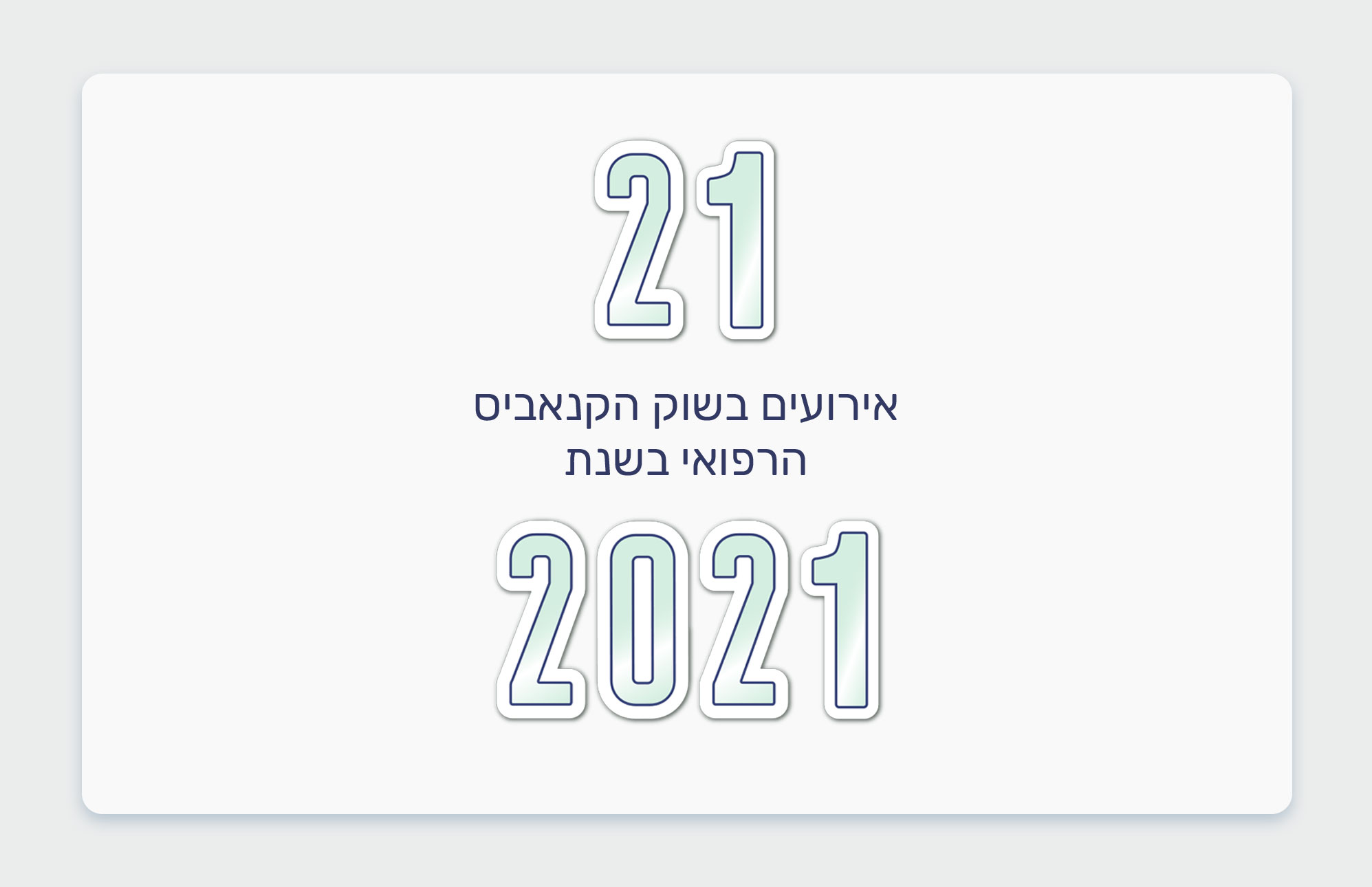 21 אירועים משנת 2021 החולפת בשוק הקנאביס הרפואי בישראל