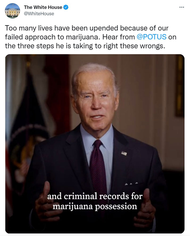ההכרזה של הנשיא ביידן על חנינת צרכני הקנאביס