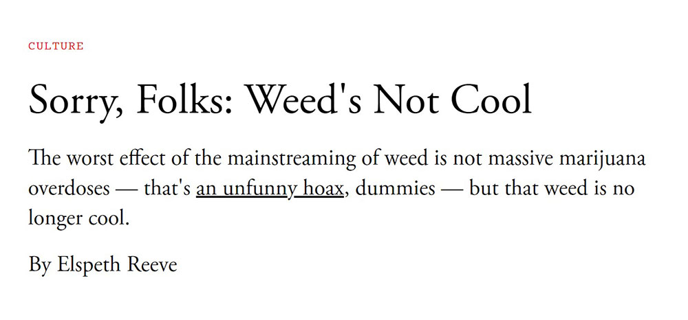 צריכת הקנאביס כבר לא נחשבת מגניב