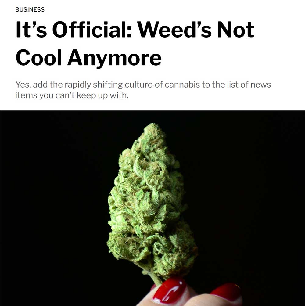 זה רשמי, הקנאביס כבר לא מגניב